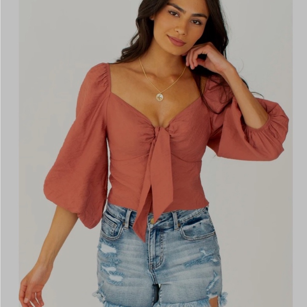 NWT Joyfolie Genni Top in Desert Sand